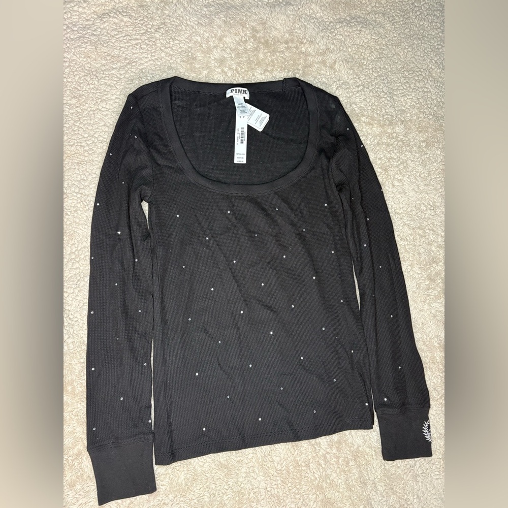 NWT PINK Victoria's Secret Black Rhinestone Set